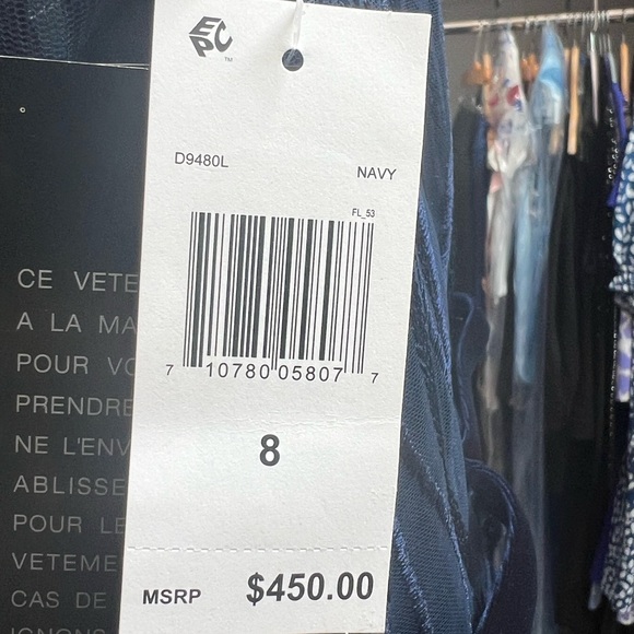 NWT Basix Black Label Navy dress - Picture 9 of 9